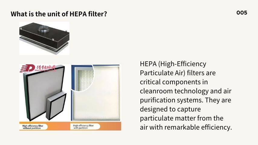 What is the unit of HEPA filter?