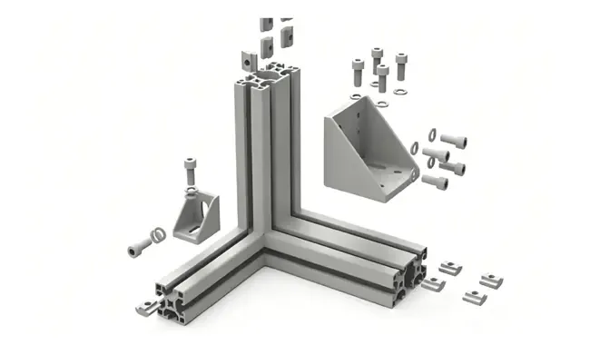 Aluminum profiles and connectors.webp