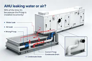 AHU leaking water or air? 90% of the time it's because the S-trap is installed incorrectly!