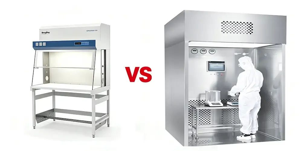 Downflow booth and a laminar flow booth.webp Downflow booth and a laminar flow booth.webp