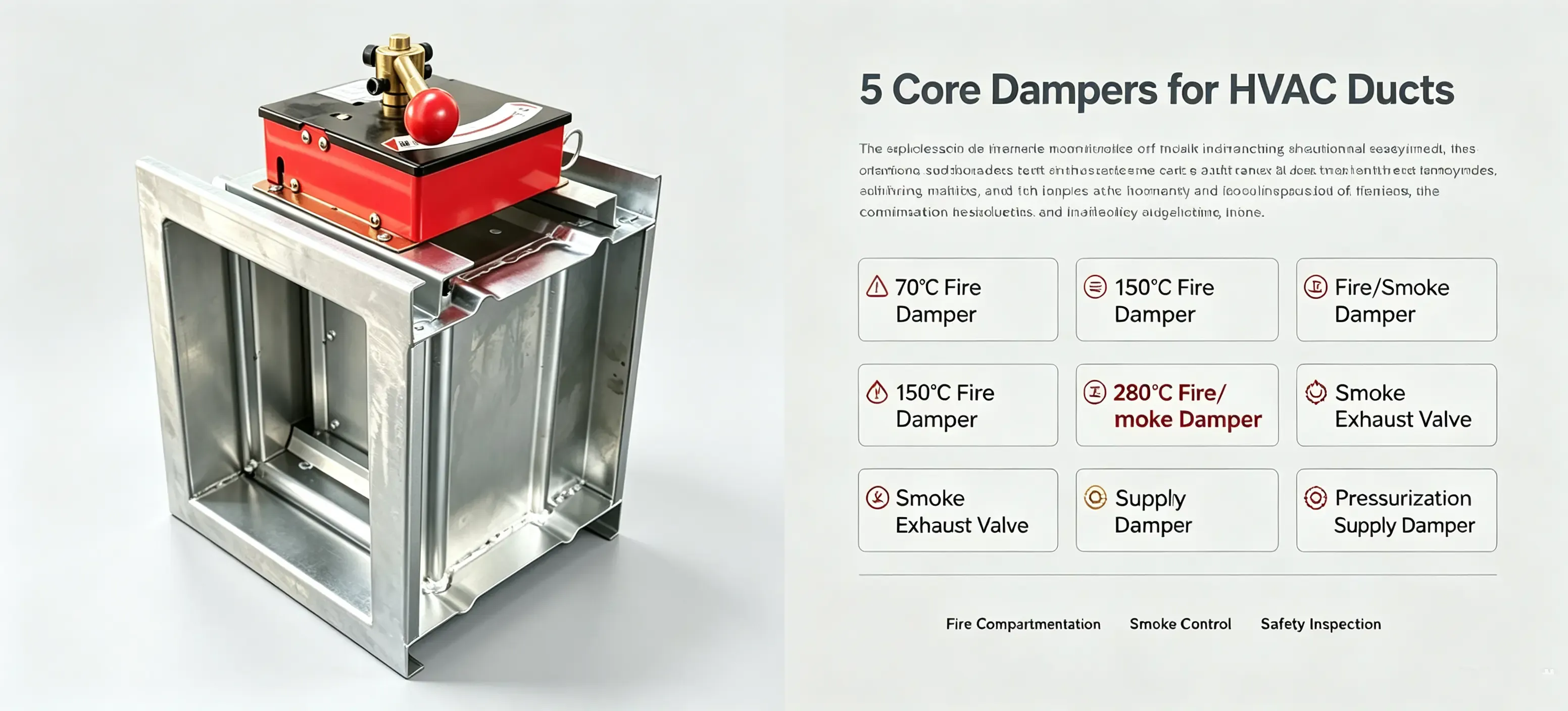 HVAC duct damper overview diagram