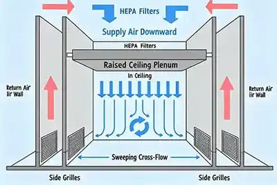 Detailed Explanation of Return Air Wall and Ceiling Return Air Layer Design for ISO Class 5 Cleanroo