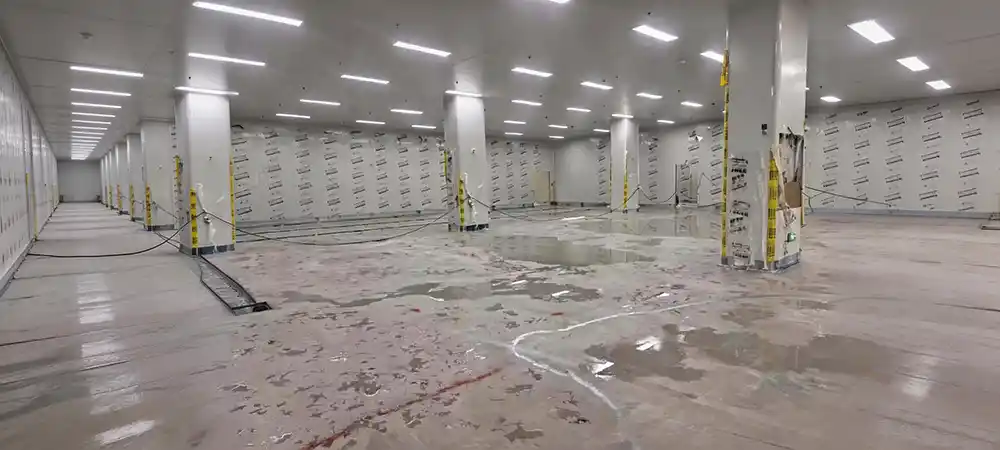 Cleanroom floor construction in pharmaceutical factories