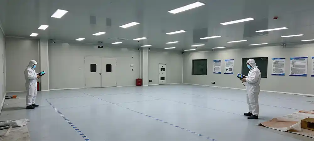 The pharmaceutical factory's cleanroom has just been completed