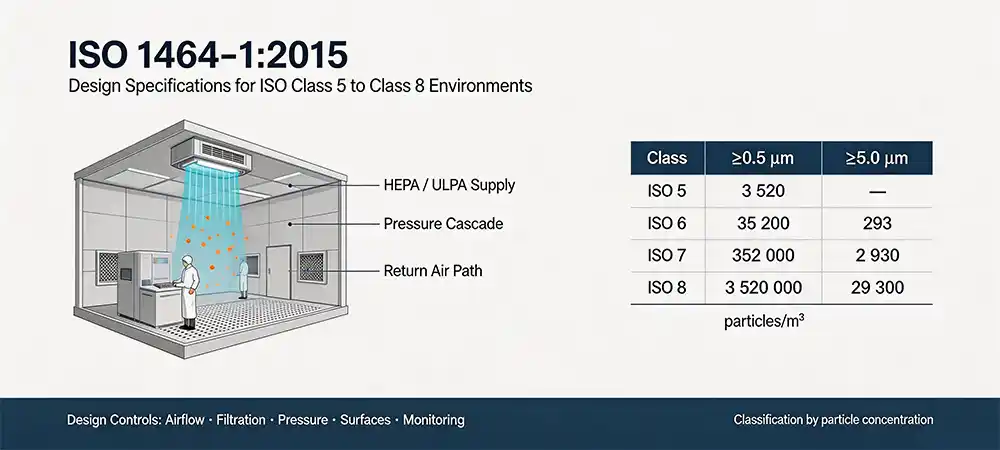 IS0 1464-1-2015Design Specifications for lSO Class 5 to Class 8 Environments