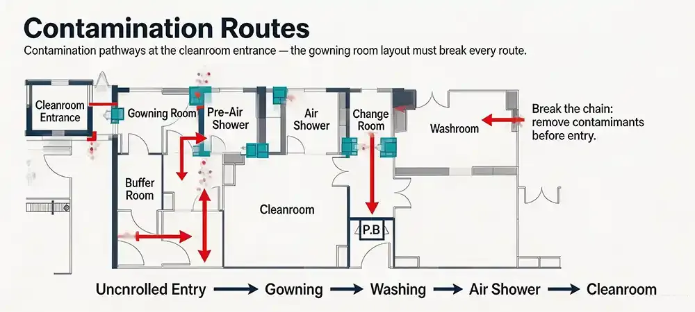Cleanroom Contamination routes