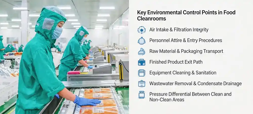the Main Environmental Control Points in Food Cleanrooms