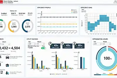 Energy monitoring dashboard showing cleanroom HVAC consumption.webp