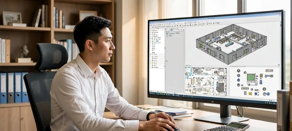 Custom hardwall cleanroom design process with 3D layout