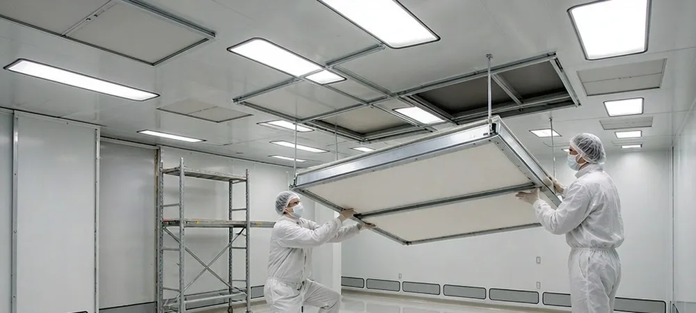 Filter installation and system integration in a hardwall clean room Filter installation and system integration in a hardwall clean room