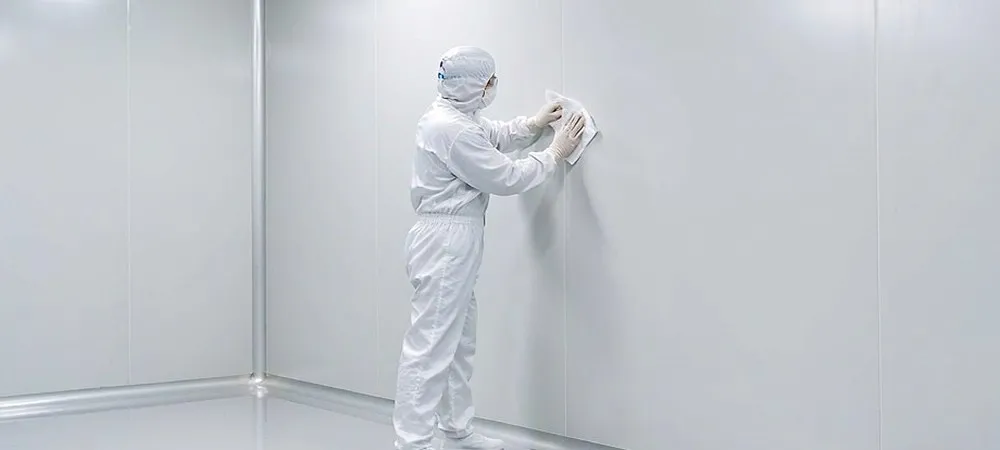 Cleanability and smooth wipeable surfaces in a hardwall clean room Cleanability and smooth wipeable surfaces in a hardwall clean room