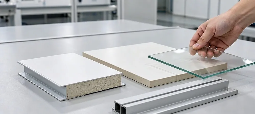 Material options and selection for hardwall clean room panels Material options and selection for hardwall clean room panels