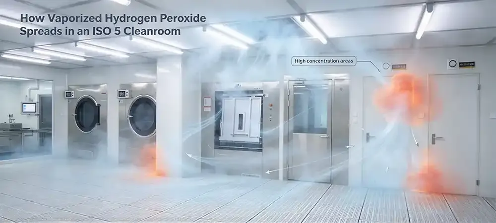 How Vaporized Hydrogen Peroxide Spreads in an ISO 5 Cleanroom How Vaporized Hydrogen Peroxide Spreads in an ISO 5 Cleanroom