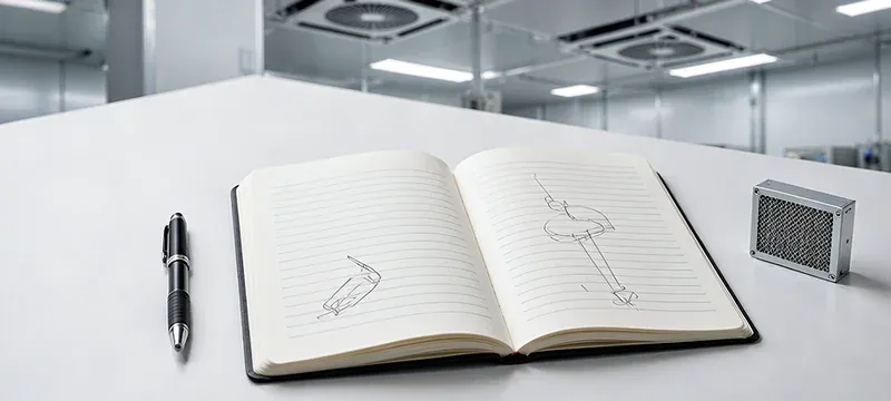 Technical glossary notebook for cleanroom noise-control terms