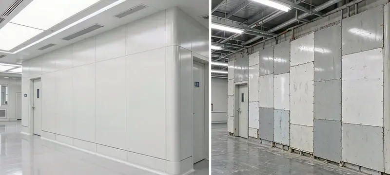 Integrated cleanroom design compared with fragmented construction