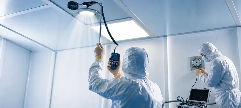 Airflow and pressure differential testing during post-relocation clean room revalidation