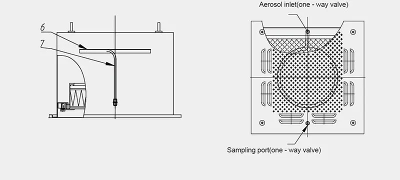 DOP integrated HEPA filter housing with aerosol inlet and sampling port