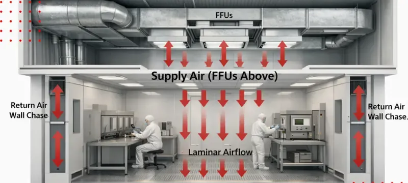 Cleanroom filter ceiling from a delivered filtration project