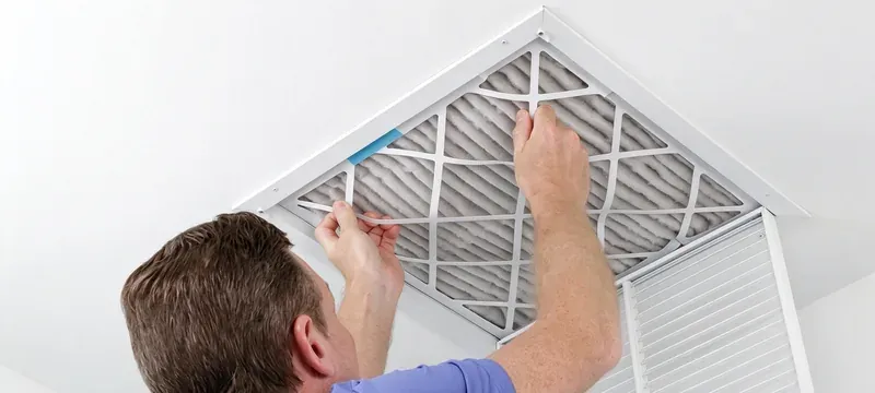 Residential HVAC air filter installation home Residential HVAC air filter installation home
