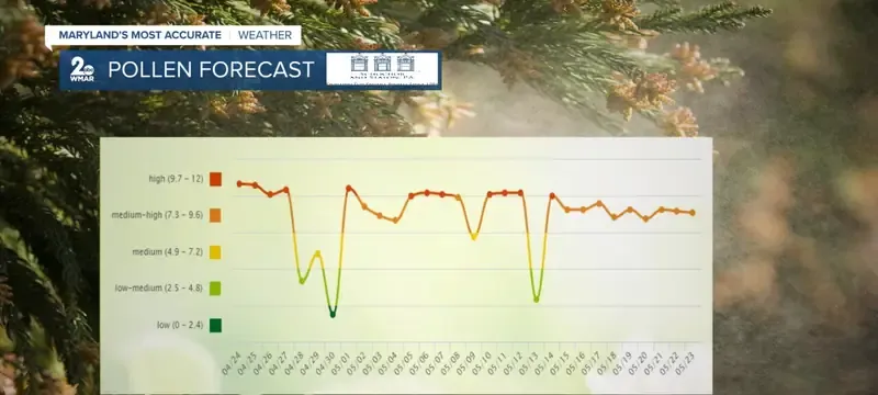 Pollen capture performance curve seasonal Pollen capture performance curve seasonal