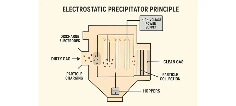 Electrostatic precipitator particle charging and collection Electrostatic precipitator particle charging and collection
