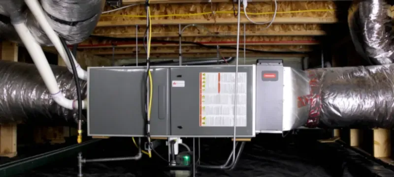 Technician commissioning electronic air filter control panel Technician commissioning electronic air filter control panel