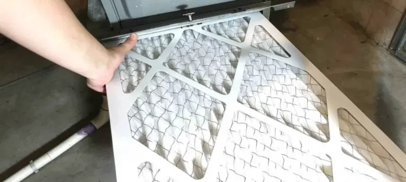 Technician sealing HEPA filter gasket leak control Technician sealing HEPA filter gasket leak control