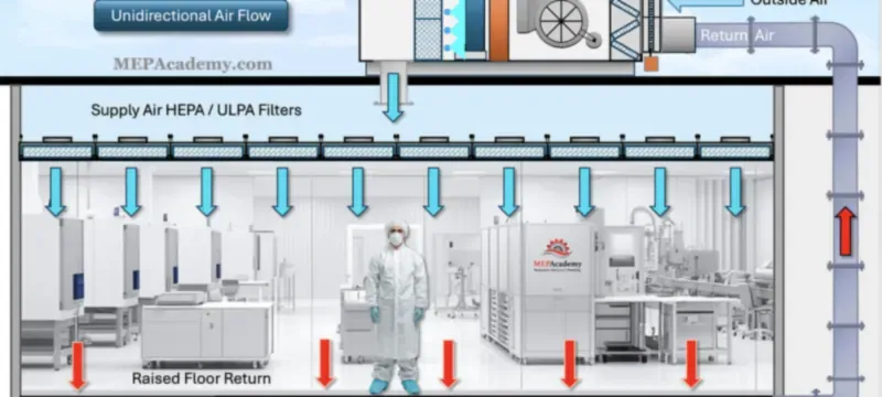 Cleanroom contamination control airflow schematic Cleanroom contamination control airflow schematic