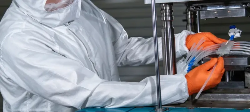 Technician sealing cleanroom panel joint silicone Technician sealing cleanroom panel joint silicone