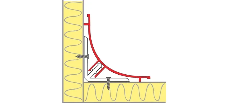 Cleanroom corner coving radius sealing detail Cleanroom corner coving radius sealing detail