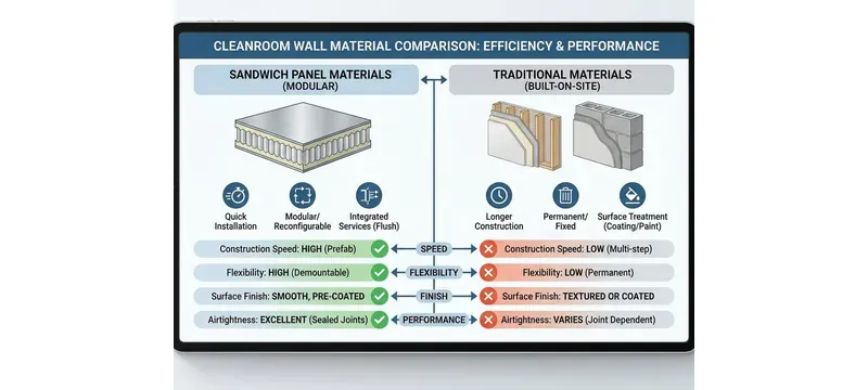 Cleanroom panel durability emission cleanability matrix Cleanroom panel durability emission cleanability matrix