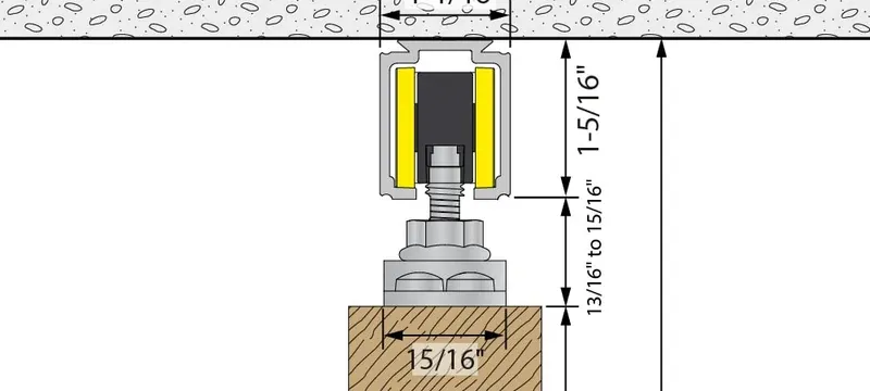 Sliding door elevation track equipment clearance drawing