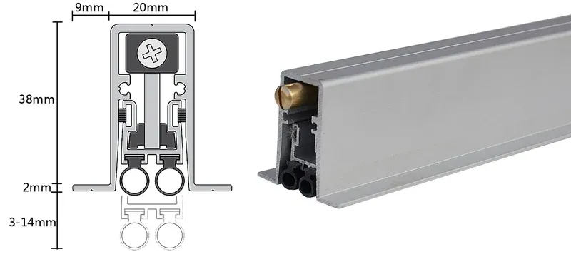 Hermetic door gasket compression drop seal detail