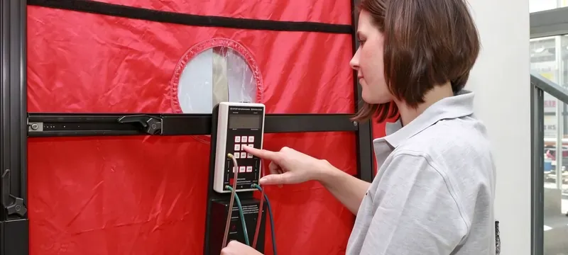Technician airtightness test door pressure measurement instrument