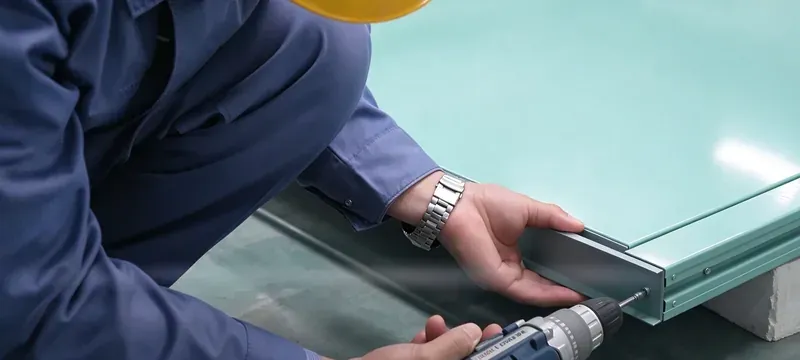 Cleanroom door frame structural opening installation site