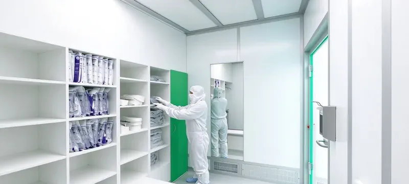 Personnel airlock entry cleanroom corridor interior Personnel airlock entry cleanroom corridor interior