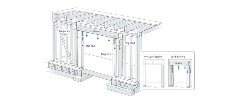 Wall opening structural load specification drawing