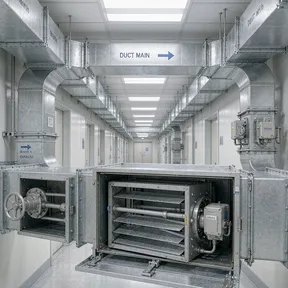 Deiiang duct dampers in a modern hospital ventilation system Deiiang duct dampers in a modern hospital ventilation system