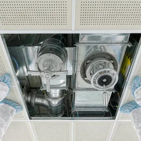Deiiang duct dampers and valves in a pharmaceutical cleanroom HVAC system Deiiang duct dampers and valves in a pharmaceutical cleanroom HVAC system