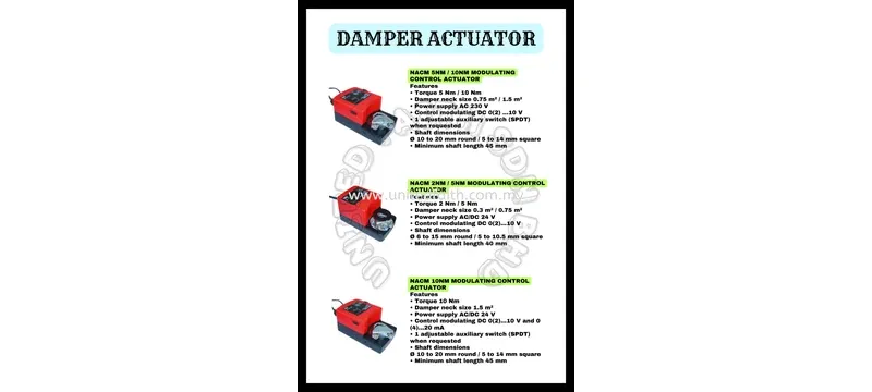 Damper actuator specification