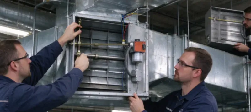 HVAC damper installation fault inspection