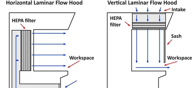 Laminar flow hood versus fume hood airflow direction Laminar flow hood versus fume hood airflow direction