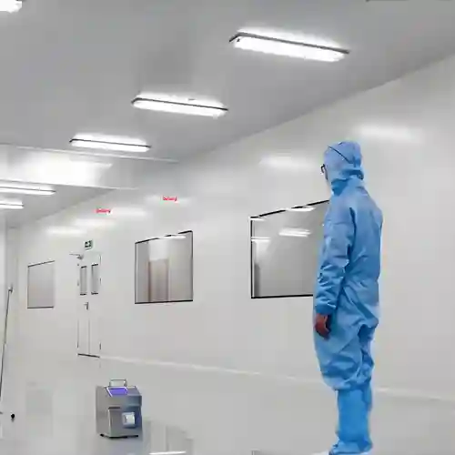 Static testing site in cleanroom